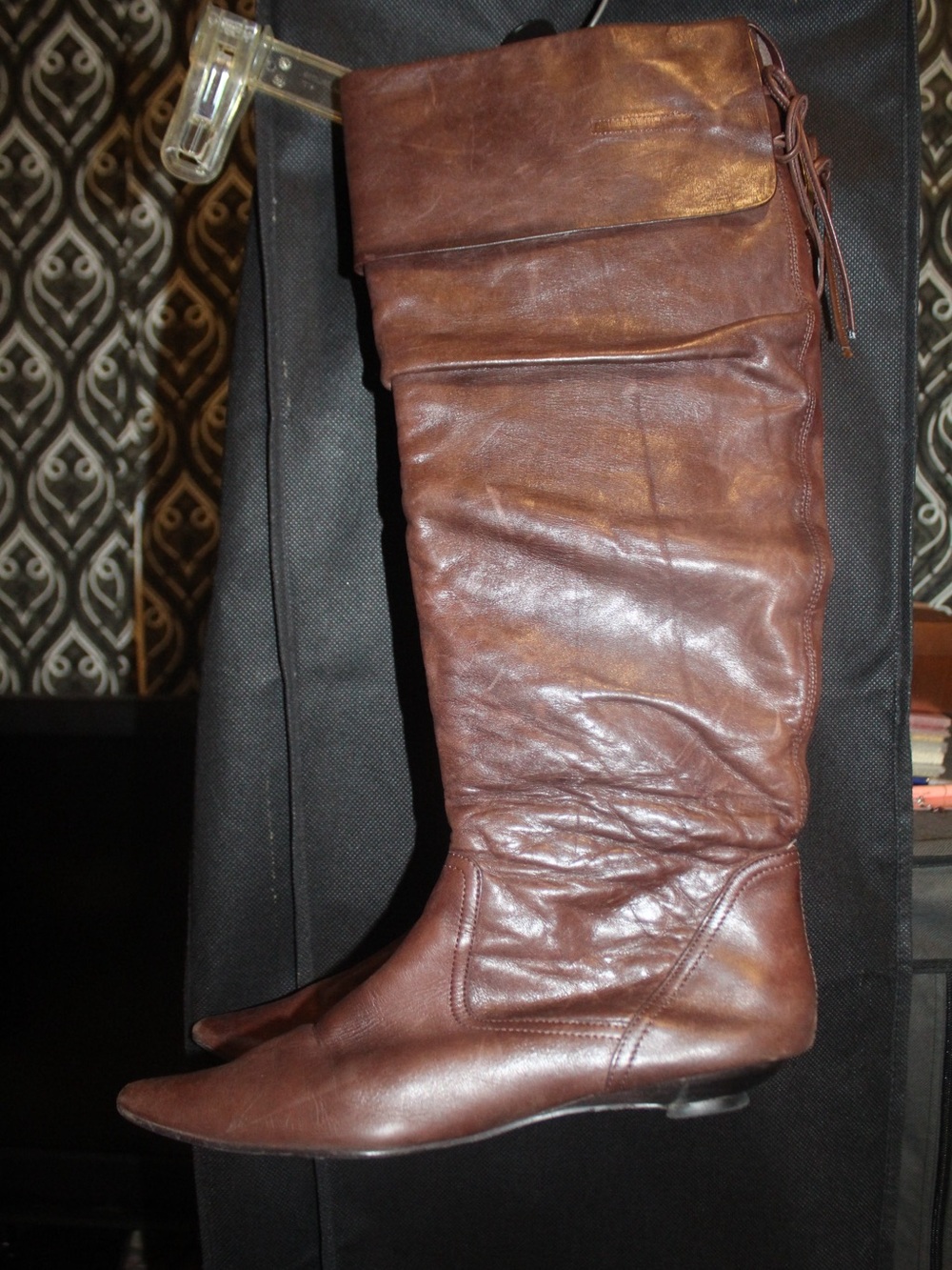 Steve Madden Rydder Brown Pointed-Toe Slouch Knee Boots